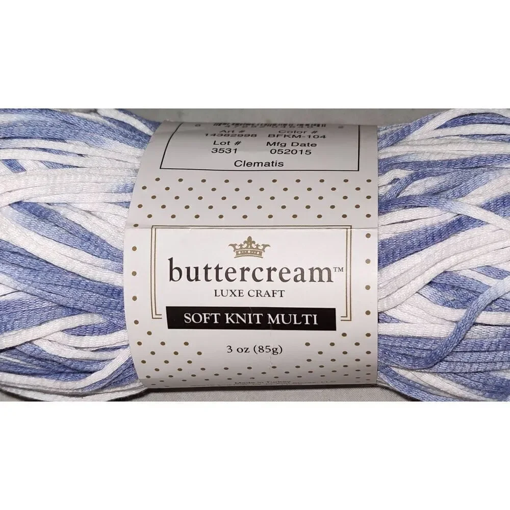 Buttercream Luxe Craft SOFT KNIT SOLID CLEMATIS Yarn 3 oz NEW